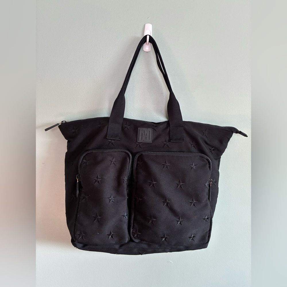 Tommy Hilfiger TH Sport Black Star Top Handle Tote Bag Emo Pop Punk Mom